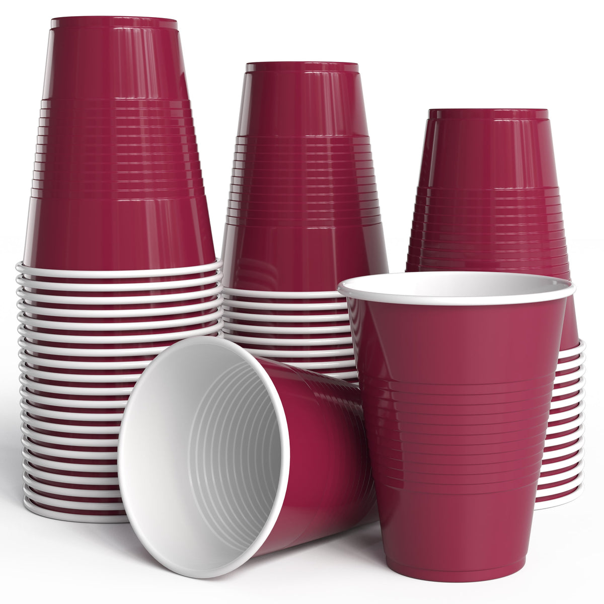 18 Oz. Burgundy Plastic Cups - 50 Ct.