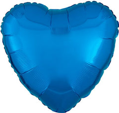 Metallic Blue Heart Foil Balloon - 18"