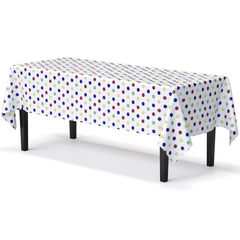 Multi Colored Polka Dot Plastic Table Cover