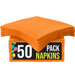 Orange Beverage Napkins - 4.75 in. x 4.75 in. | 50 Count