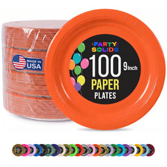 9 in. Orange Paper Plates | 100 Count