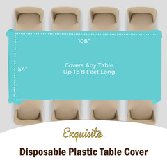 Premium Aqua Blue Plastic Table Cover | Case of 96