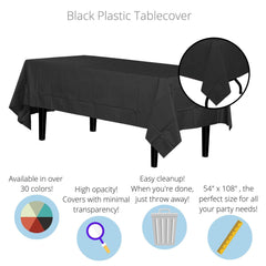 Premium Black Plastic Table Cover | Case of 96