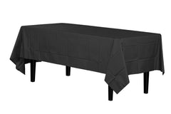 Premium Black Plastic Table Covers | 6 Pack