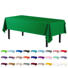 Premium Emerald Green Plastic Table Covers | 6 Pack