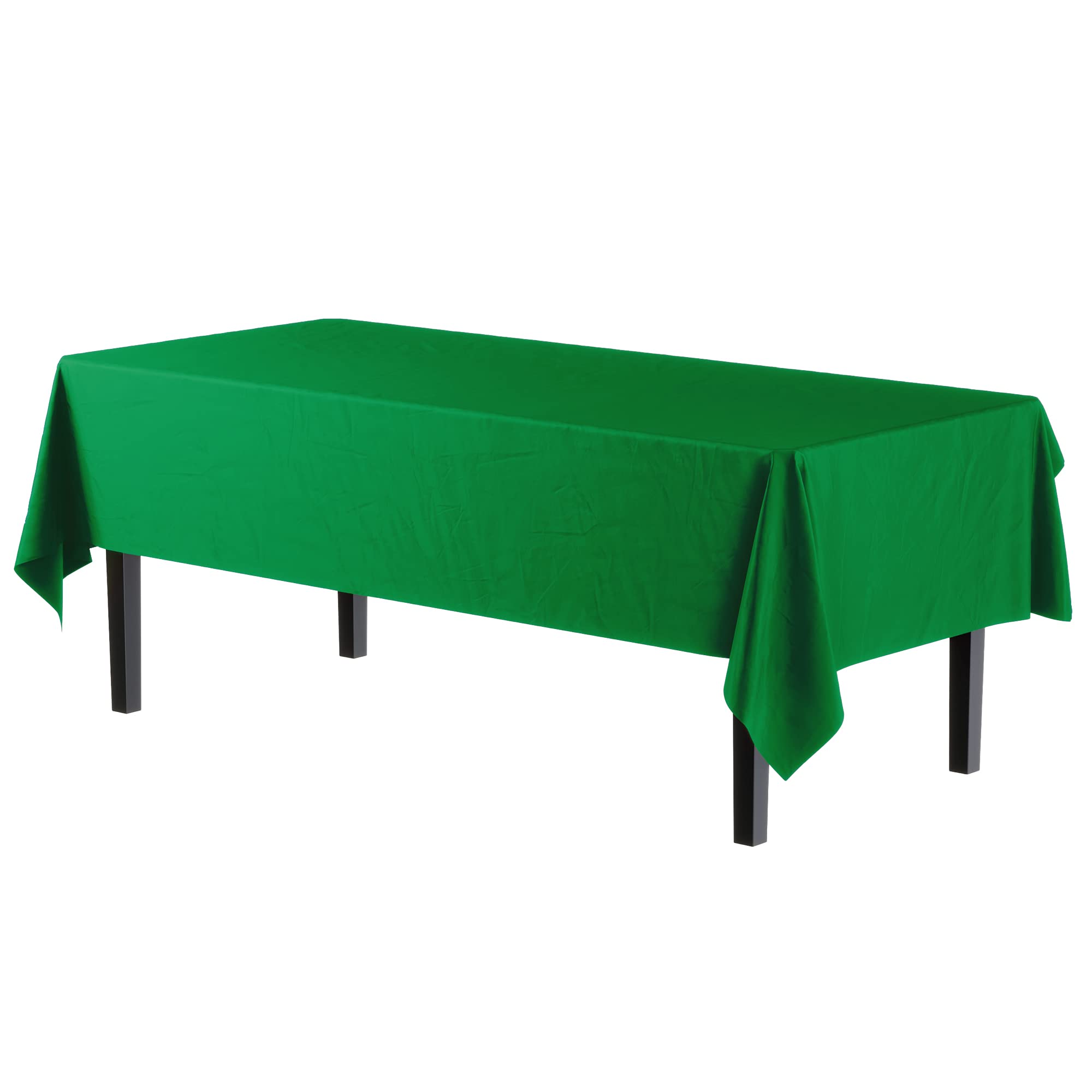 Premium Emerald Green Plastic Table Covers | 6 Pack