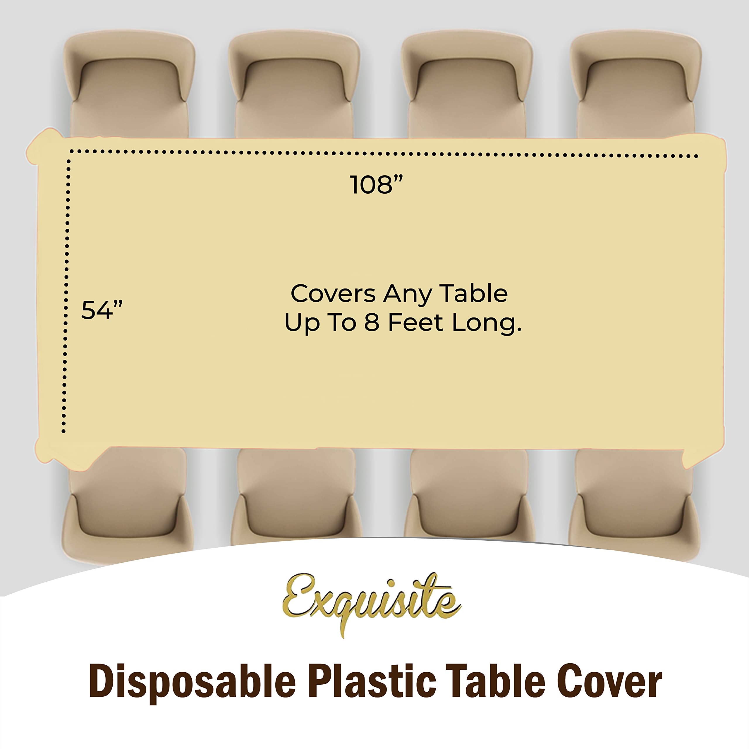 Premium Light Yellow Plastic Table Covers | 12 Pack