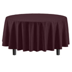 Premium Round Brown Plastic Table Cover - 84 in.