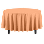 Premium Round Peach Plastic Table Cover - 84 in.