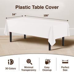 Premium White Plastic Table Cover | Case of 96