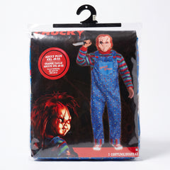 Men's Chucky Costume with Mask - Horror Doll Halloween Outfit - Adult 2XL (48-52)