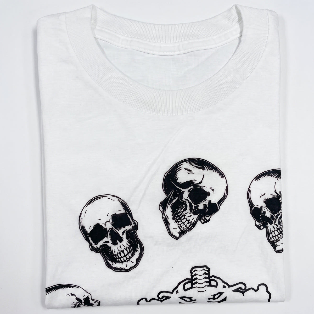 Halloween Skeleton Head Crop Top T-Shirt - Adult 2XL