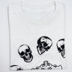 Halloween Skeleton Head Crop Top T-Shirt - Adult S