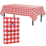 Red Gingham Flannel Backed Plastic Table Cover  - 54 In. x 108 In.