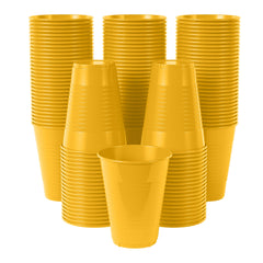 12 Oz. Yellow Plastic Cups | 16 Count