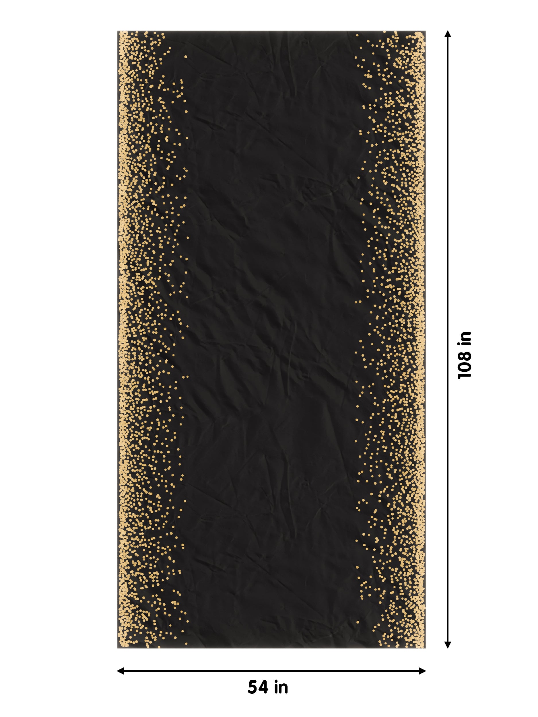 Celebrate Printed Plastic Table Cover 54" x 108" Black/Gold