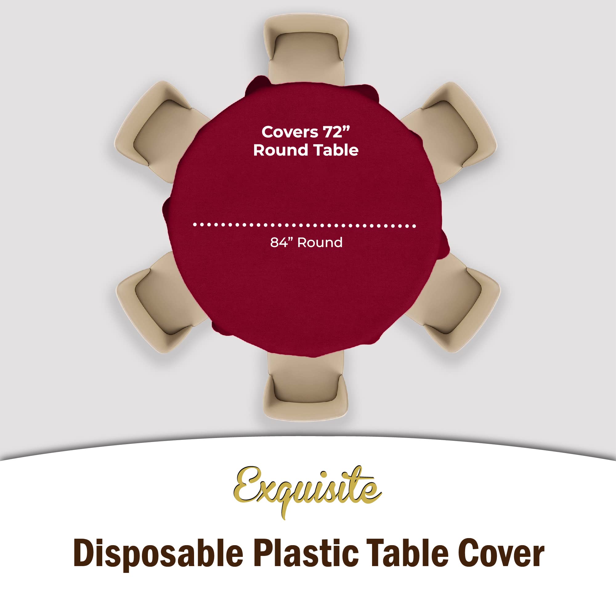 Round Burgundy Table Cover