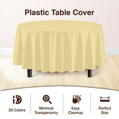 Round Light Yellow Plastic Table Cover | Case of 48
