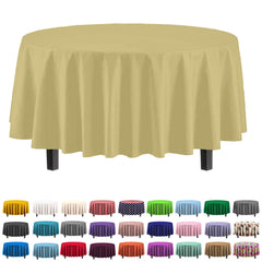 Round Light Yellow Plastic Table Cover | Case of 48