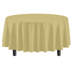 Round Light Yellow Plastic Table Cover - 84 in.