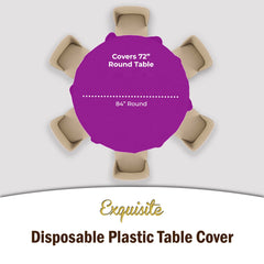 Round Magenta Plastic Table Cover | Case of 48