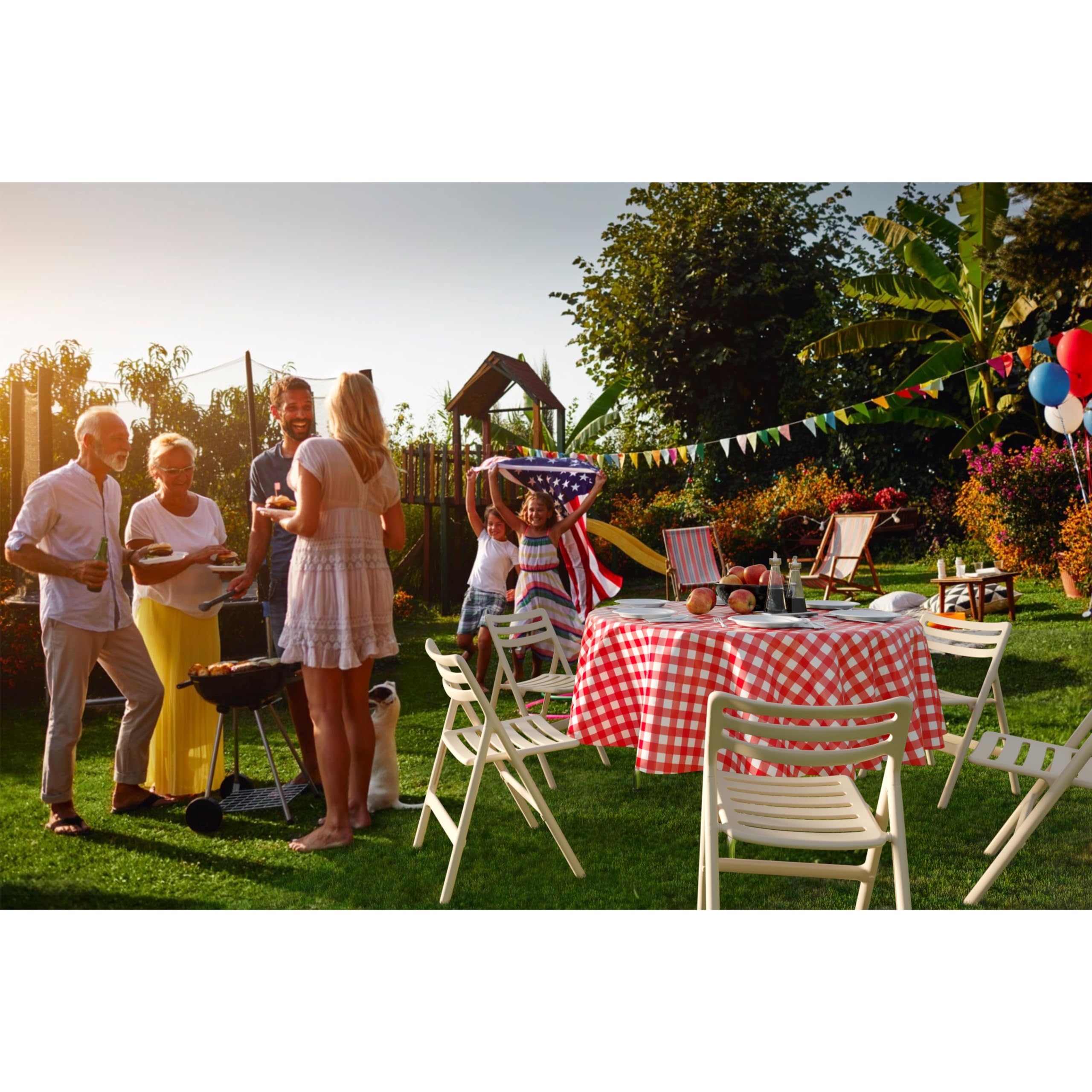 Round Red Gingham Plastic Table Covers | 12 Pack