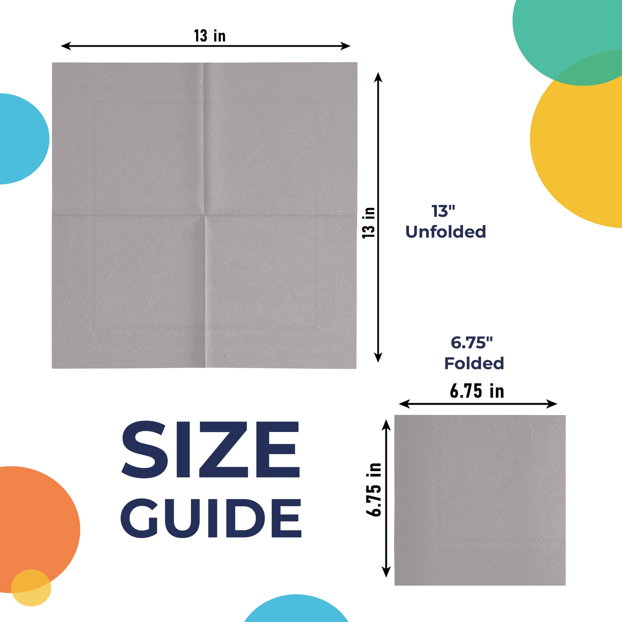 Silver Luncheon Napkins | 100 Count