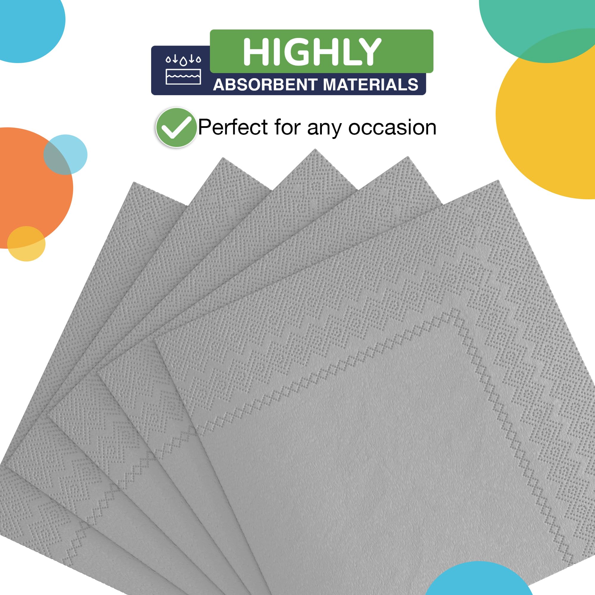 Silver Luncheon Napkins | 100 Count