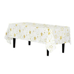 Gold Star Print Plastic Table Cover - 54 in. x 108 in.