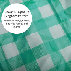Teal Gingham Table Cover