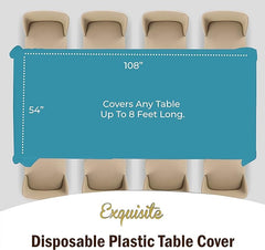 Premium Turquoise Plastic Table Covers | 12 Pack