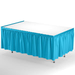 Turquoise Plastic Table Skirt - 14 ft. x 29 in.