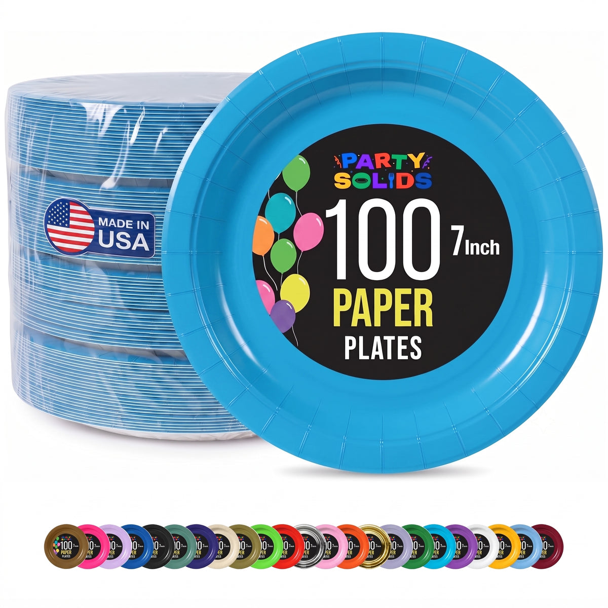 7 in. Turquoise Paper Plates | 100 Count