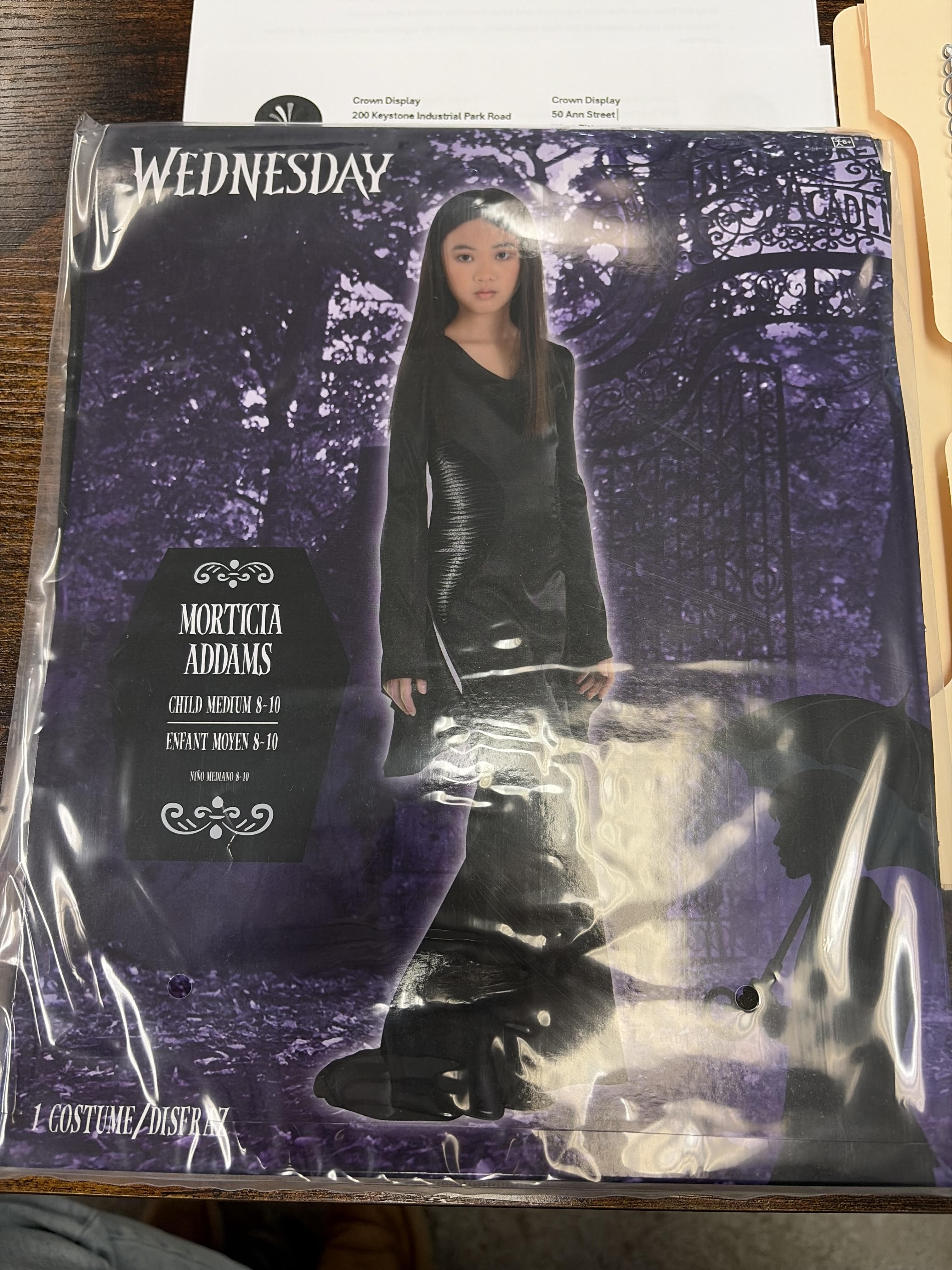 Enchanting Wednesday Addams Costume for Girls - Child M (8-10)