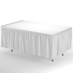 White Plastic Table Skirt - 168 in. x 29 in.