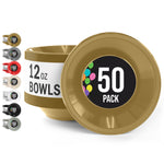 12 Oz. Gold Plastic Bowls | 50 Count