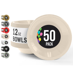 12 Oz. Ivory Plastic Bowls | 50 Count
