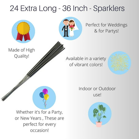 36in. Gold Wedding Sparklers (24 Count)