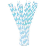 Light Blue Striped Paper Straws - 7.75 in. | 25 Count