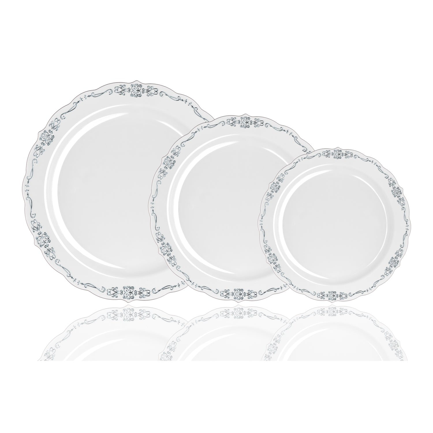 5 Oz. Gray / Silver Victorian Design Bowls | 20 Count